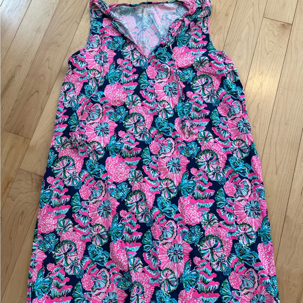 Lilly Pulitzer Pink and Blue Floral Swim Coverup